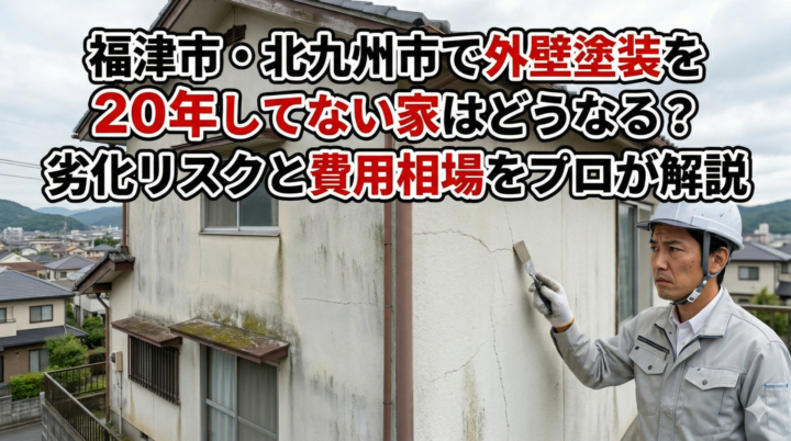 福津市・北九州市で外壁塗装を20年してない家はどうなる?劣化リスクと費用相場をプロが解説